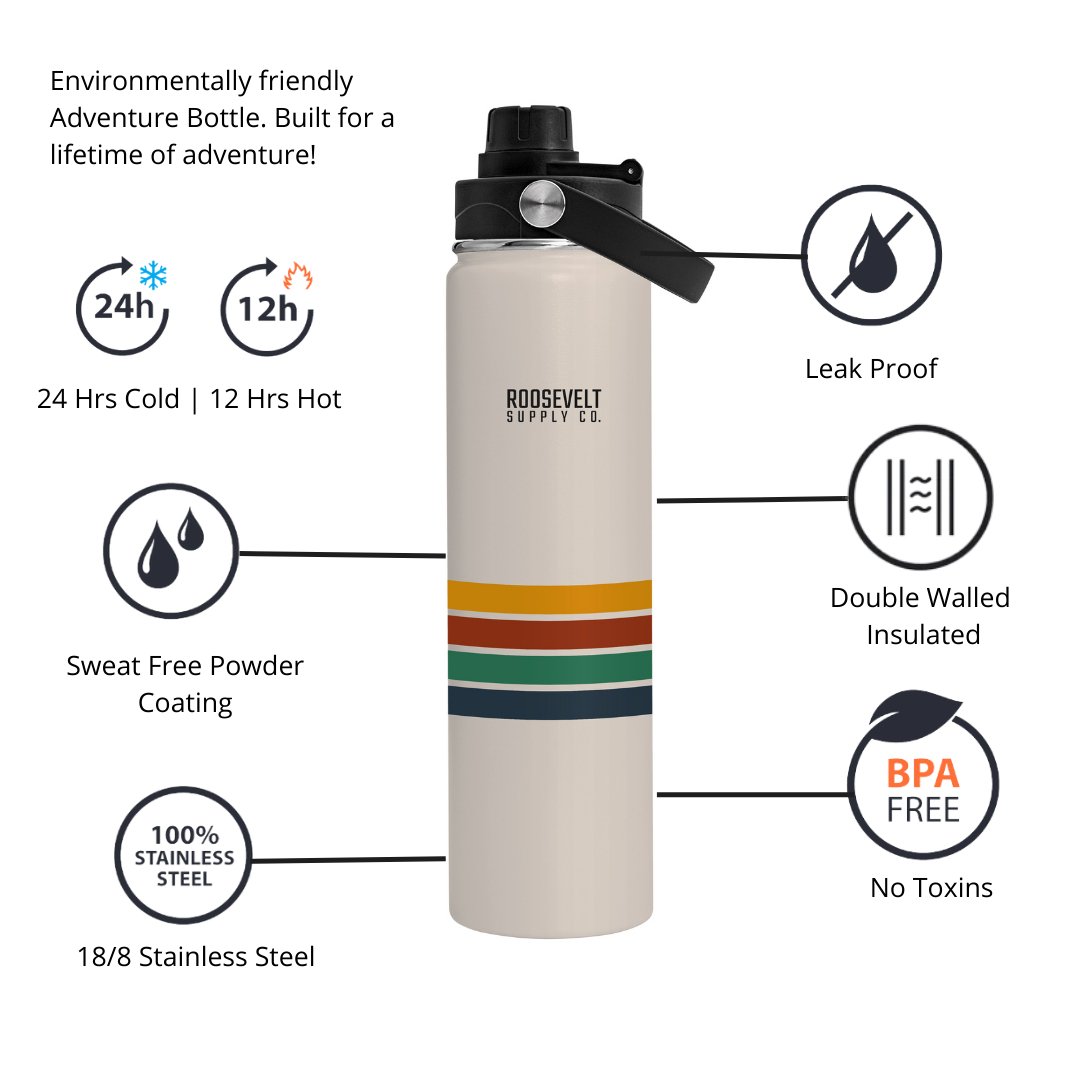 24 oz Adventure Water Bottle - Roosevelt Supply Co.