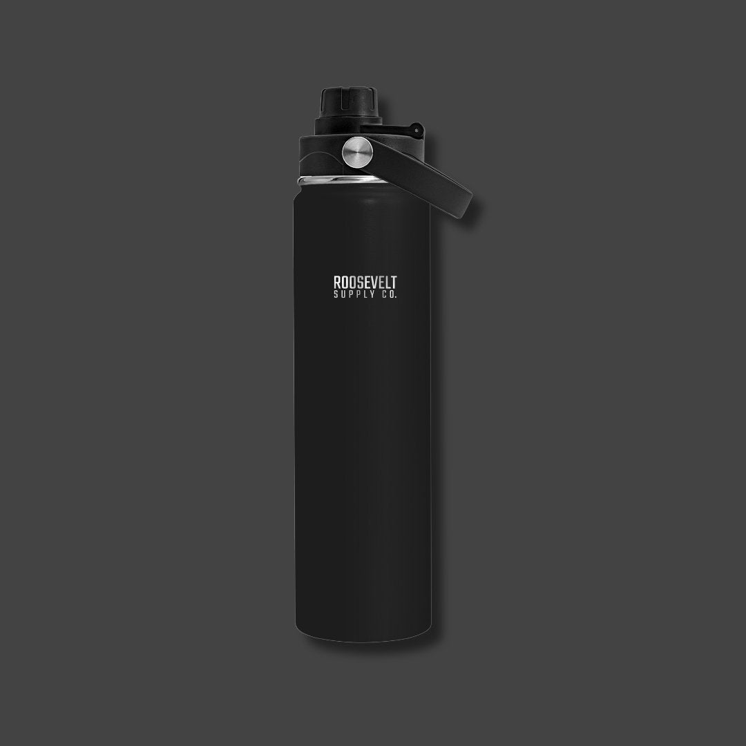 Black 24 oz Adventure Water Bottle - Roosevelt Supply Co.