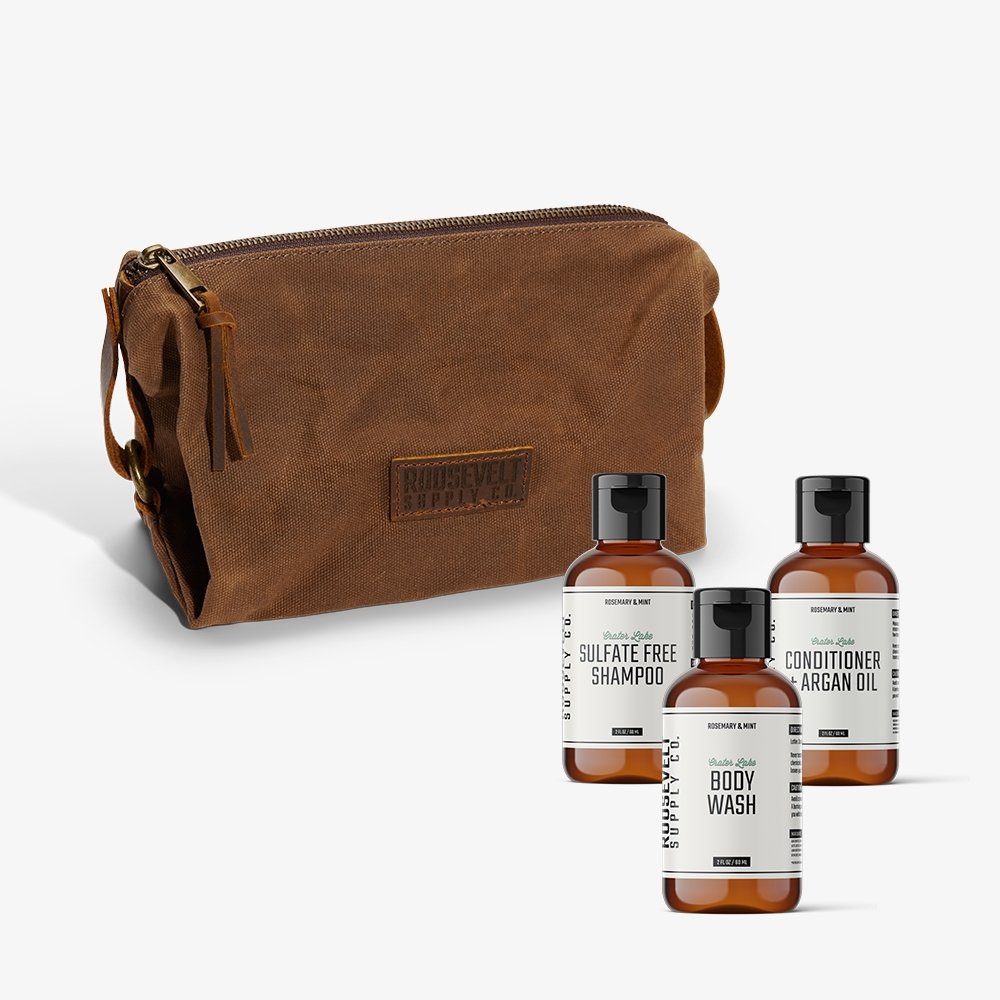 Waxed Canvas Dopp Kit + Shower Essentials - Roosevelt Supply Co.