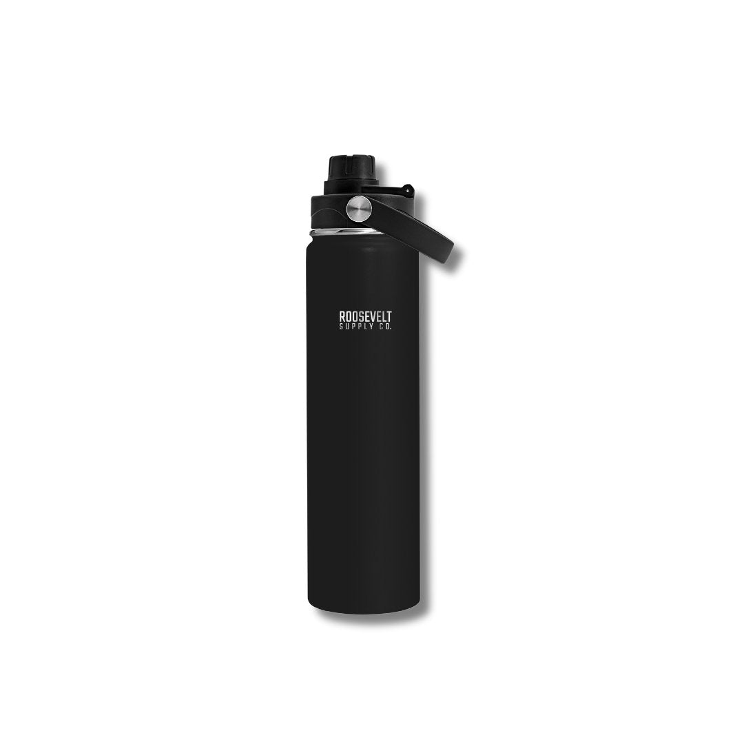 Black 24 oz Adventure Water Bottle - Roosevelt Supply Co.