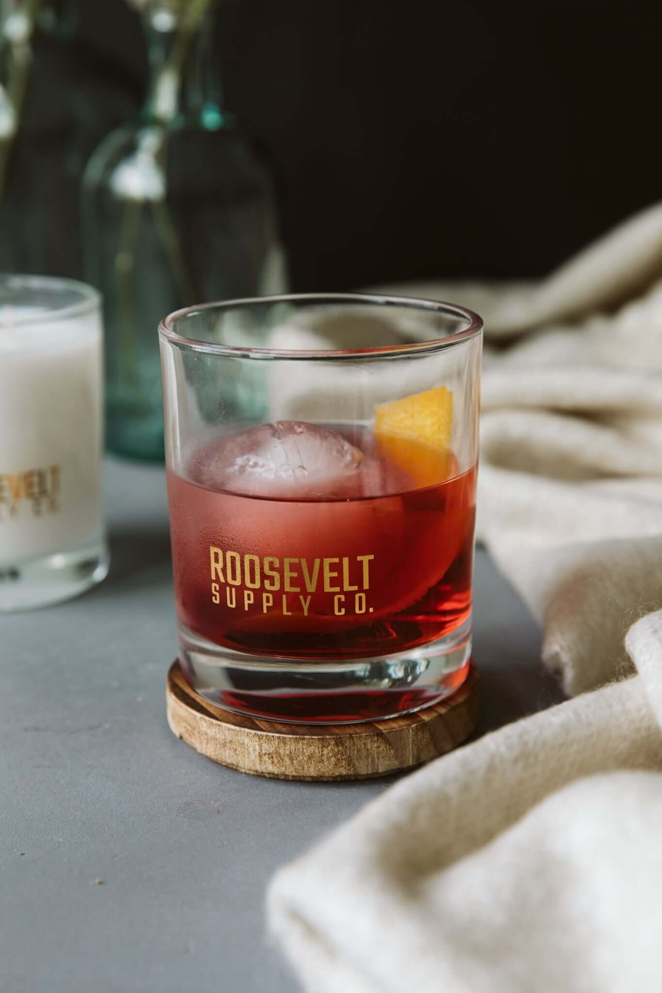 Redwood Cocktail Glass Candle - Roosevelt Supply Co.